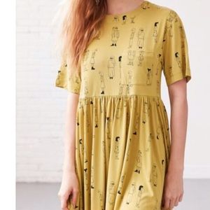 Yellow dress with doodles